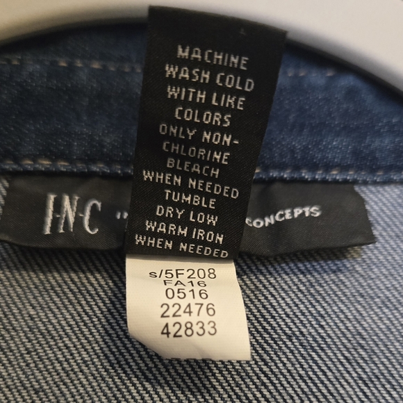 INC Denim Shirt Dress | Dark Wash | Button Front | Size 10 - Picture 4 of 7